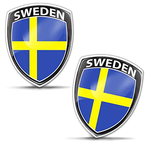 Kaufe 5/10Pcs Auto Aufkleber 3D Schweden Flagge Dekoration Emblem