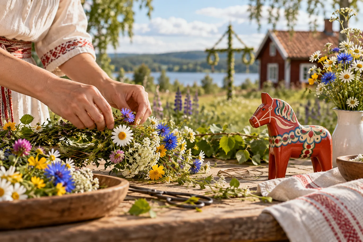 Konzeptmotiv eines Sommerabends in Dalarna