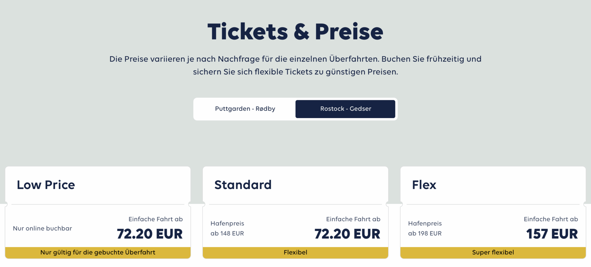 Scandlines Buchungstool Rostock Gedser